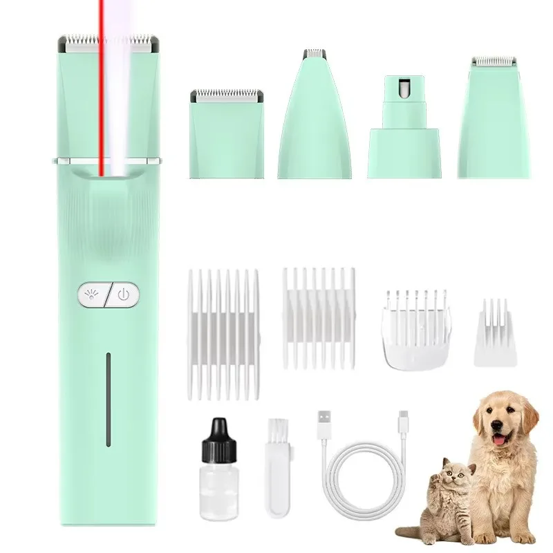 Pet Grooming Clippers Set Rechargeable Paw Trimmer Nail Grinder Cat Shaver Electric 4 in 1 Pet Dog Hair Clippers
