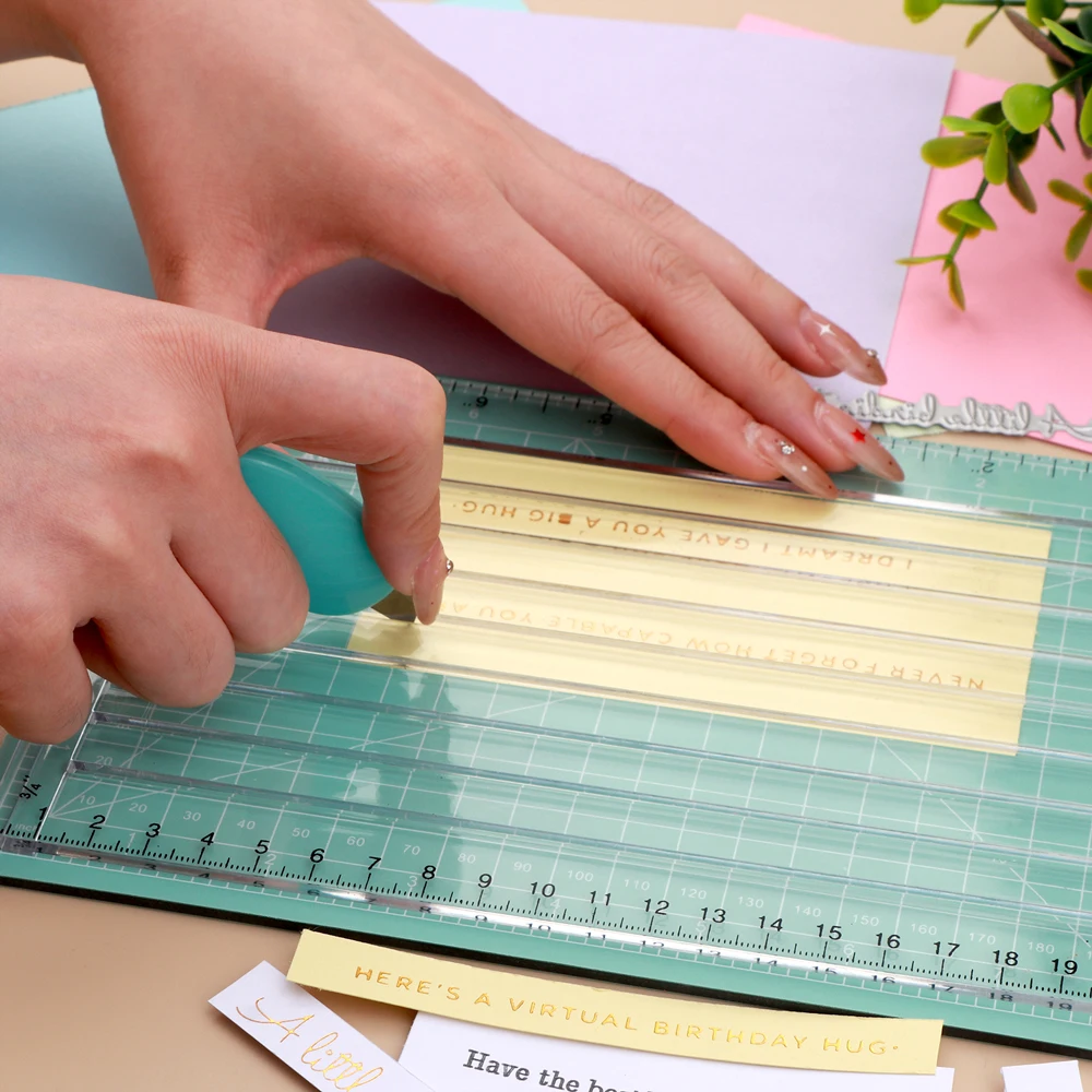 3pcs/set Quick Trimmer for Foil and Paper with Blade; Craft Foil Paper Cutters; Easy Sentiment Strips Trimming Tools