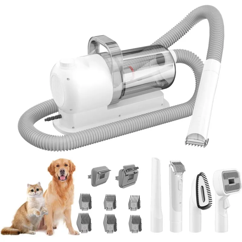 Pet Vacuum Cleaner 6-in-1 Groomer and Hair Trimmer Set