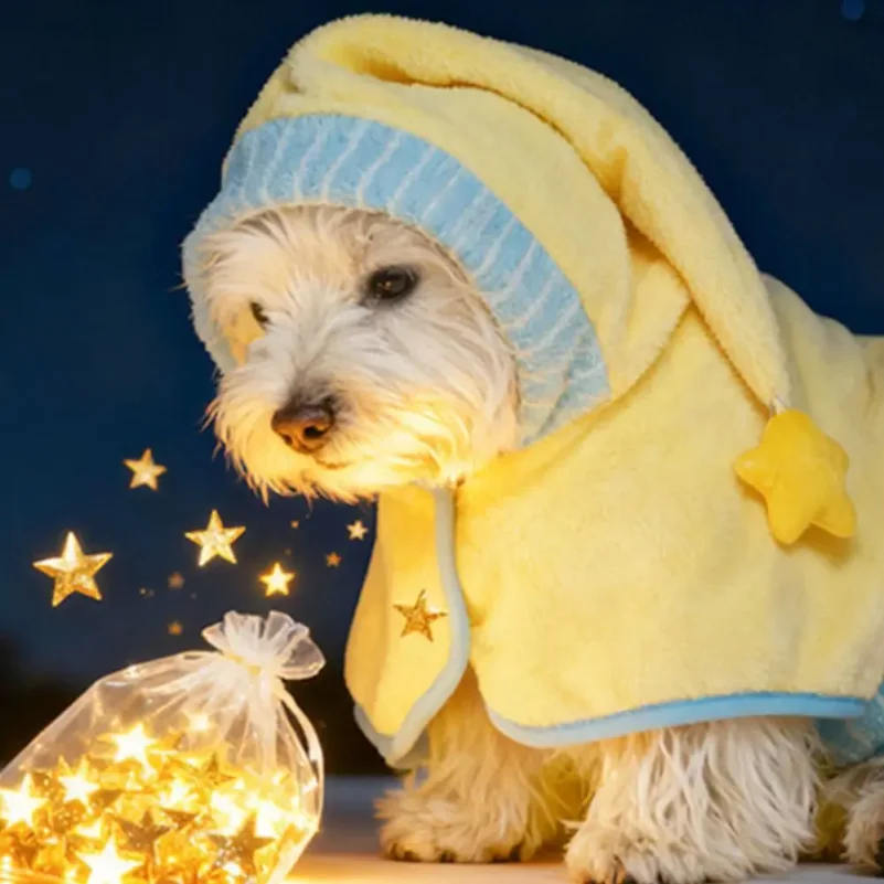 Cute Quick-drying Dog Bathrobe Absorbent Soft Puppy Robe Nightwear Pet Bathing Supplies Dog Towel for Small Large Dog