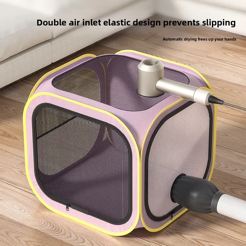 Multifunctional Pet Drying Box Portable Cat Dog Grooming Dryer Household Hair Blower Drying Bag for Puppy Kitten Bath Blowing