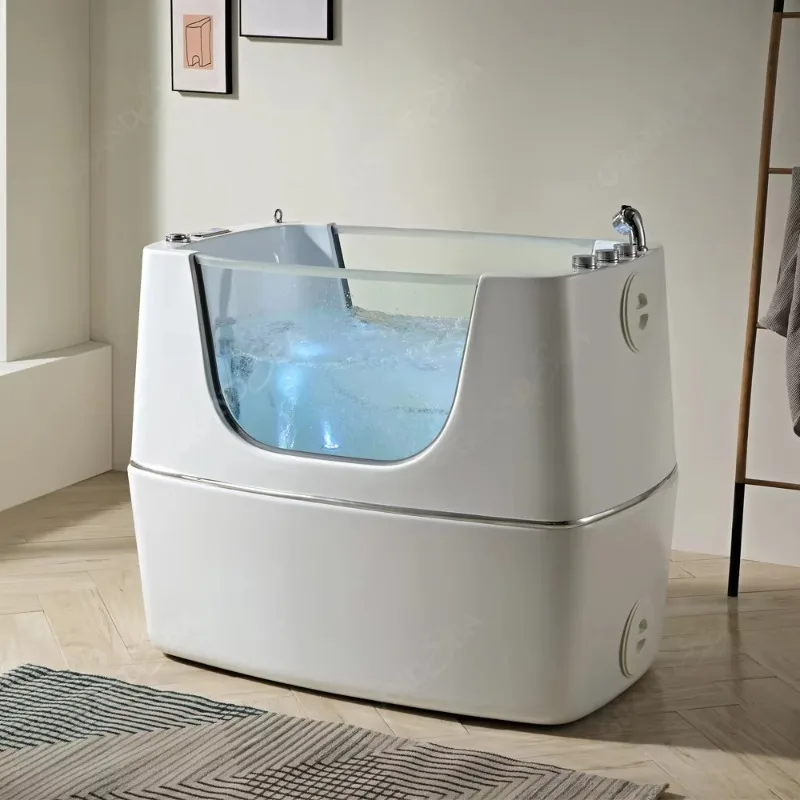Pet Hot Tub Bubble Grooming Bathtub Spa Puppy Cleaning Bath Sink Acrylic Animal Cat Bathtub