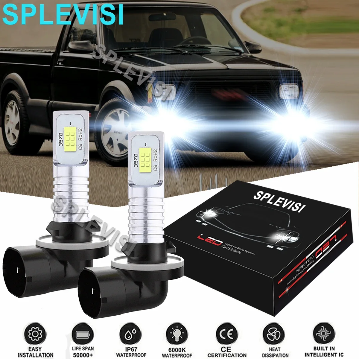 Car LED Fog Light Bulb 881 862 886 889 894 896 898 For GMC Sonoma 1998 -2004 Sierra 1500 1999 2000 2001 2002 2003 2004 2005 2006