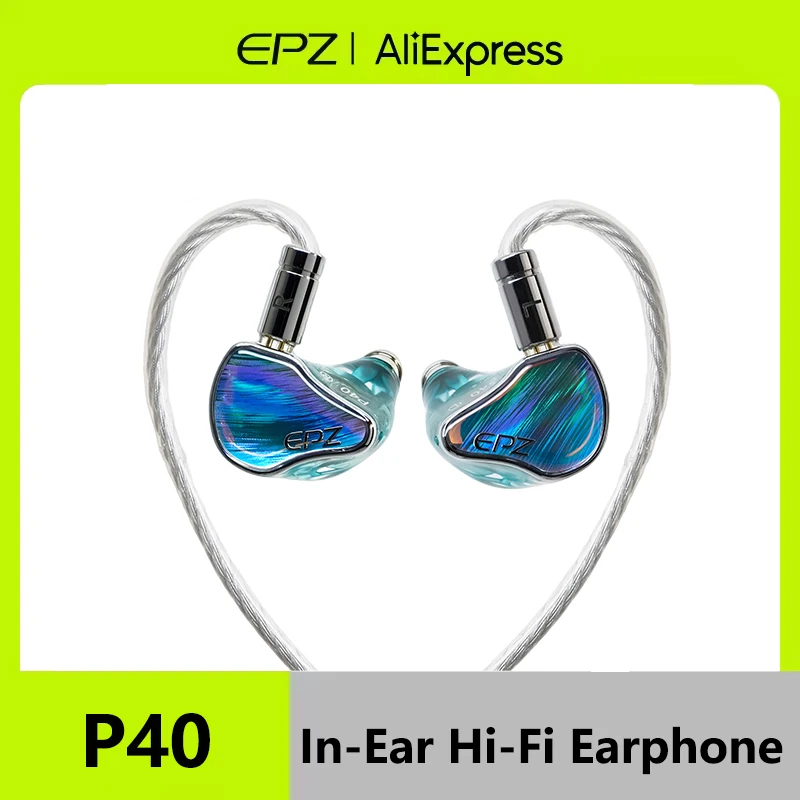 EPZ P40 In-Ear Earphone HiFi IEMs Monitoring Wired Earphone 2DD+1Planar+1PZT Piezoelectric Ceramic Hybrid Drive Detachable Cable
