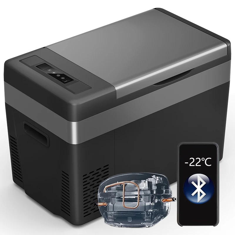 FC29 29L DC 12V 24V AC 100V-240V Compressor Outdoor USB Display App Control Mini Cooler Fast Cooling Portable Car Fridge Freezer