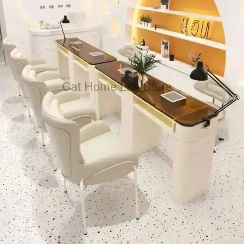 Led Art Salon Table Kinetics Chair Uv Nail Lamp Built-in Manicure Vacuum Cleaner Cheapest Tables Portable Micromotor Some Office
