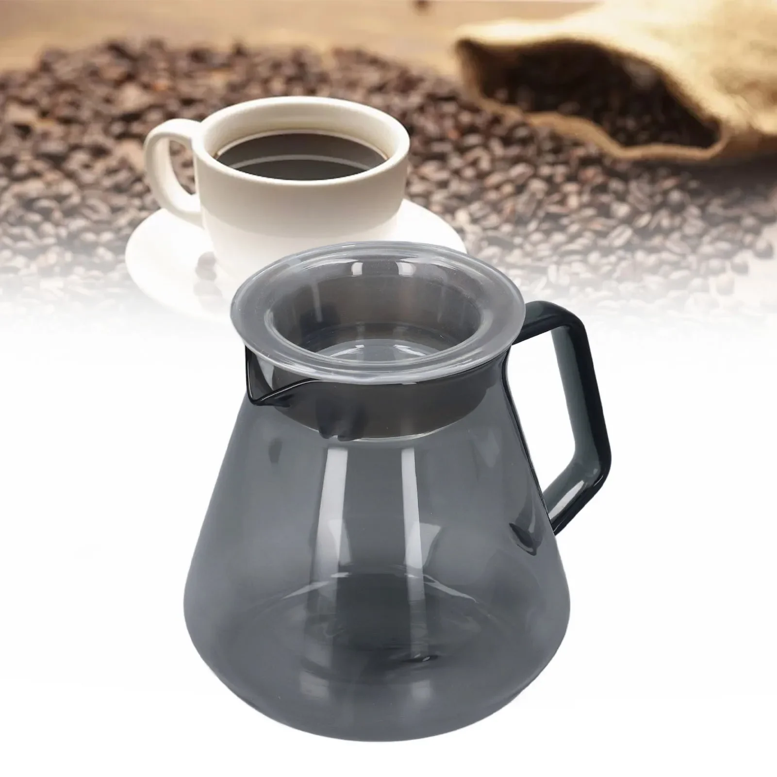 500ml Electroplated Grey Glass Coffee Pot High Borosilicate Hand Drip Kettle Barista Filter Pitcher For Home Kitchen