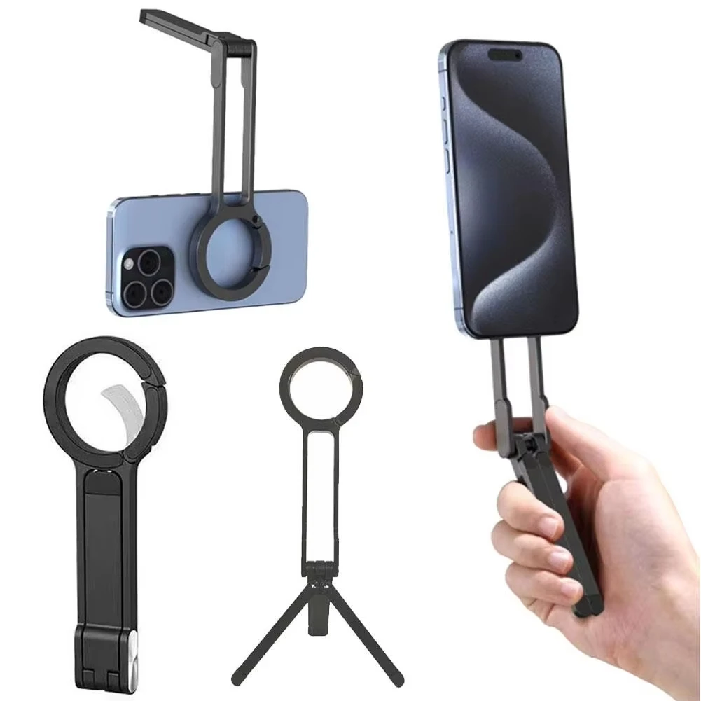 Foldable Portable Phone Holder Stand Magnetic Cell Phones Tripod Mount For Magsafe iPhone 17 16 15 14 13 Pro Max Samsung Xiaomi