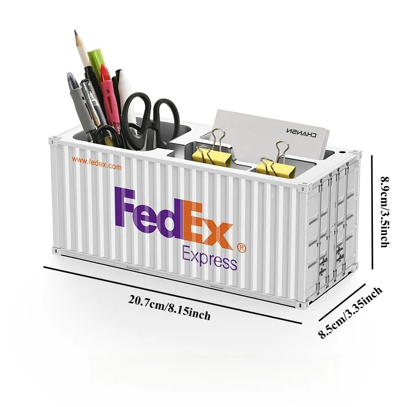 New Plastic Storage Box Simulation Sea Freight Container Model Pen Holder Storage Box Desktop Storage Rack