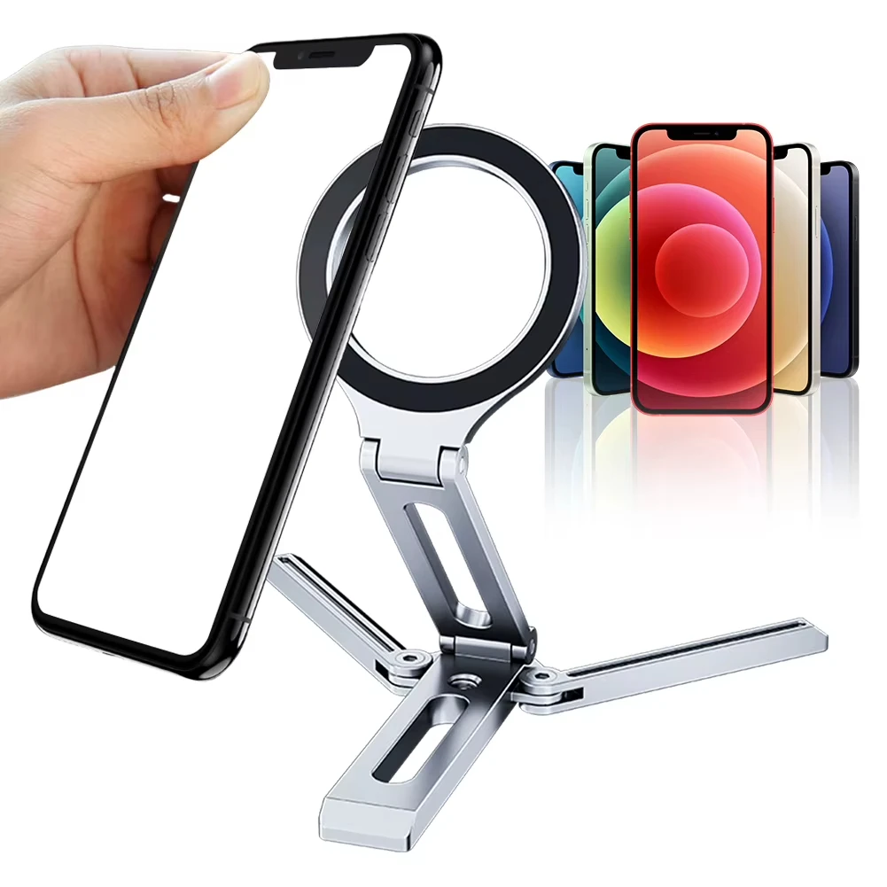For iPhone 17/16/15/14/13/12 Pro Max Samsung S26 All Android Phone Foldable Portable Magnetic Phone Holder Foldable Phone Tripod