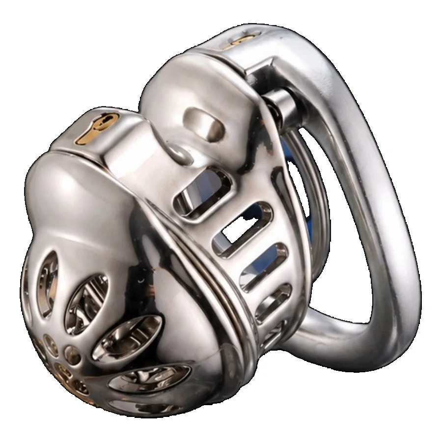 Double Head Zinc Alloy Chastity Cage for Men Metal Hollow CB Lock With Open Chastity Training Chastity Device BDSM Adult Sex Toy