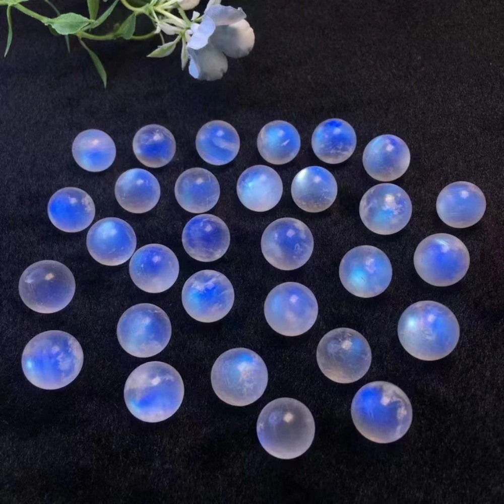 1pc Mini Natural Stone Blue Moonstone Sphere Quartz Crystals Ball Healing Reiki Gemstone DIY Home Room Decoration Meditation