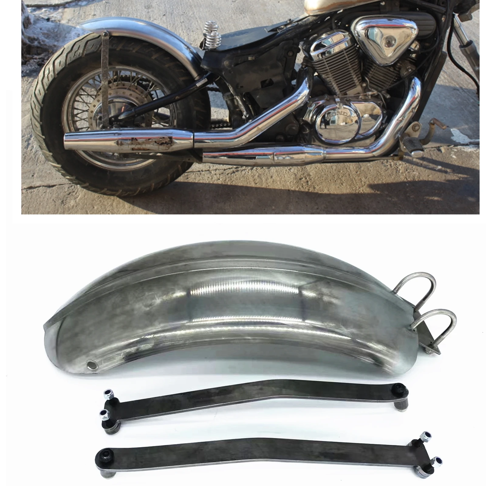 Motorcycle Rear Fender Plate For Honda Shadow VLX400 VLX600 VLX 400 600 Splash Shield Mud Guard Splasher Mudguard Cover w/ Bar