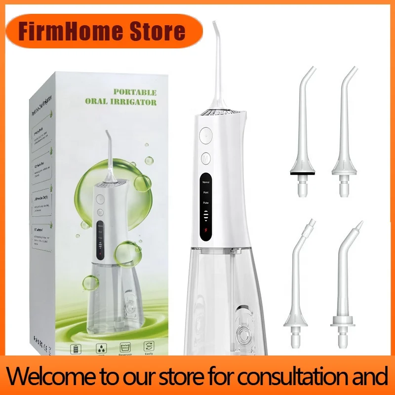 FirmHome StoreProfessional Cordless IPX7 Waterproof Teeth Cleaning For Oral Irrigator High-Pressure Water Flosser Jet Portable F