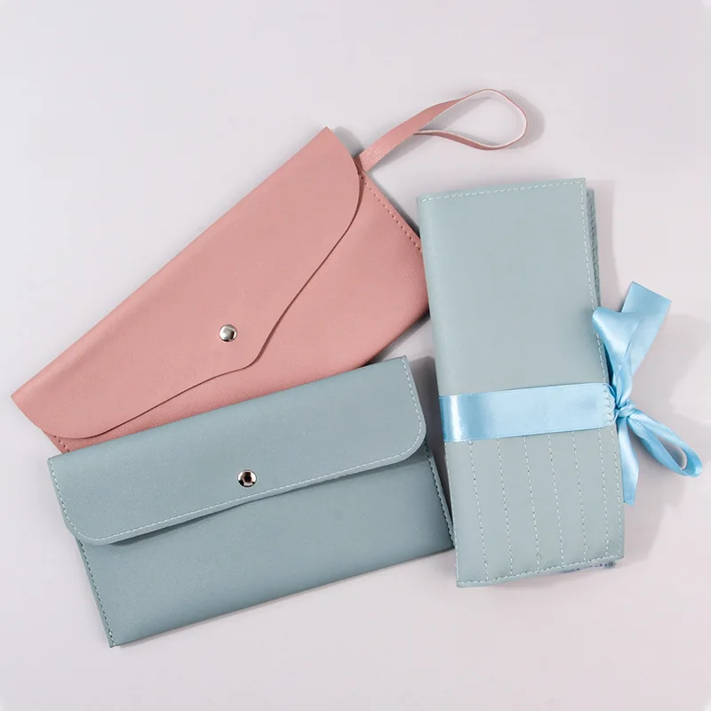 Little Fresh Travel Makeup Brush Organizer Envelope Bag Portable Cosmetic Pouch for Women Girls