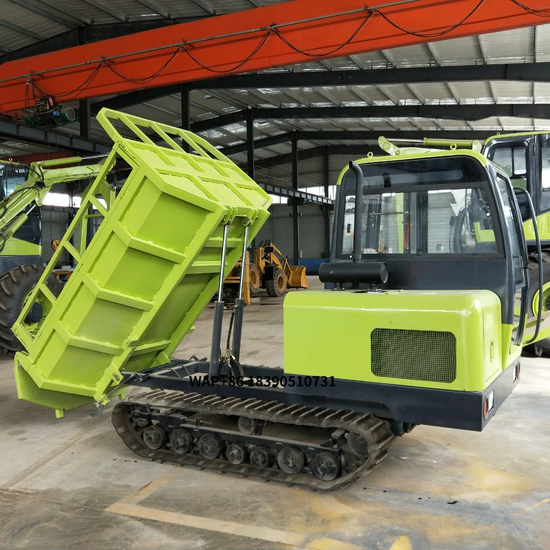 Farm Mud Vehicles 4 Ton Mini Crawler Loader Dump Truck Rubber Dumper with Spare Parts