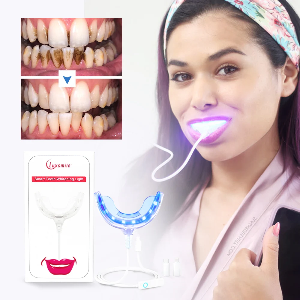 Luxsmile Teeth Whitening Smart Blue LED Portable Apple Android USB Data Cable Oral Care Personal Teeth Whitening
