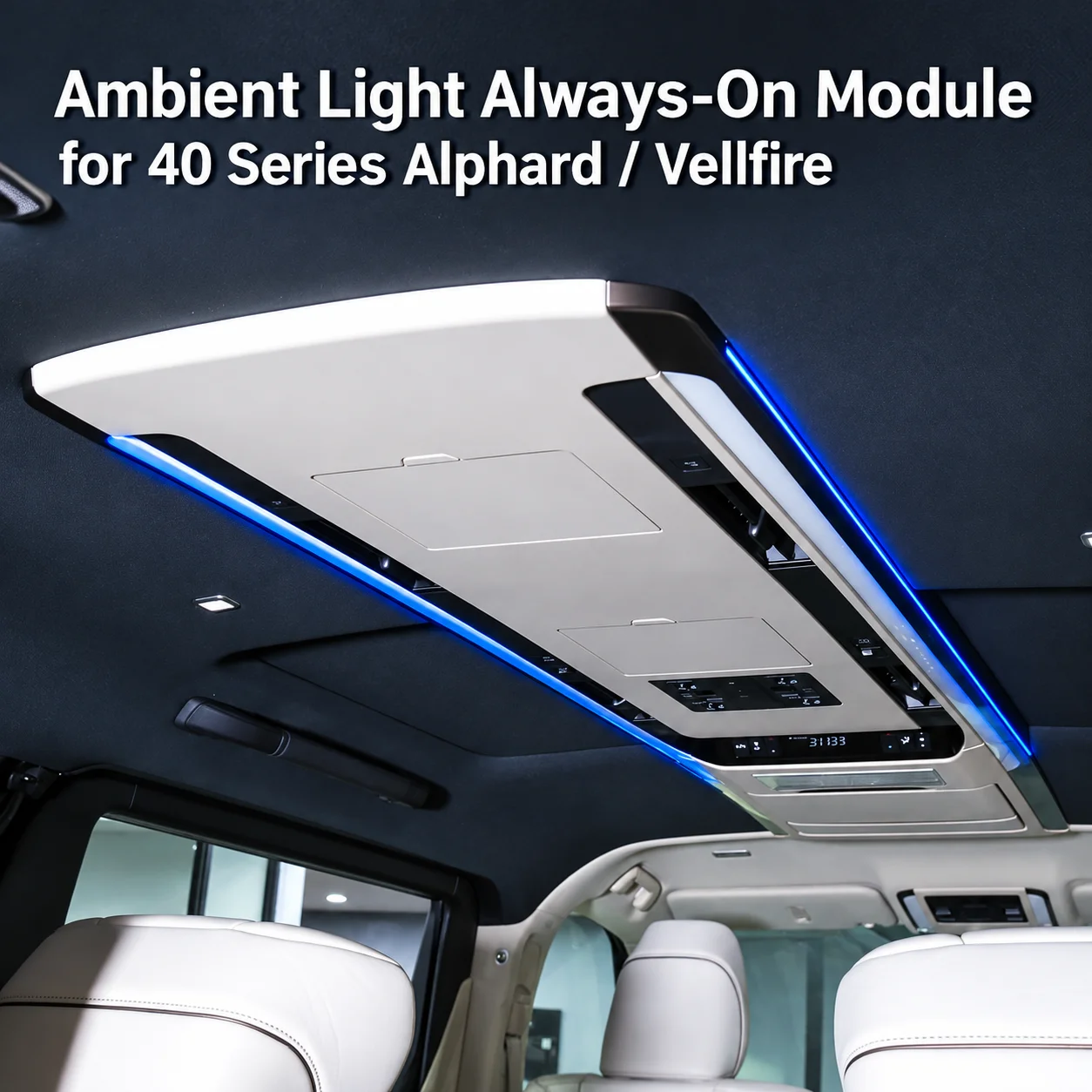 Car Roof Ambient Lights Always On Module for Toyota Alphard Vellfire 40 Series, ABS Interior Ceiling Lighting Control Unit