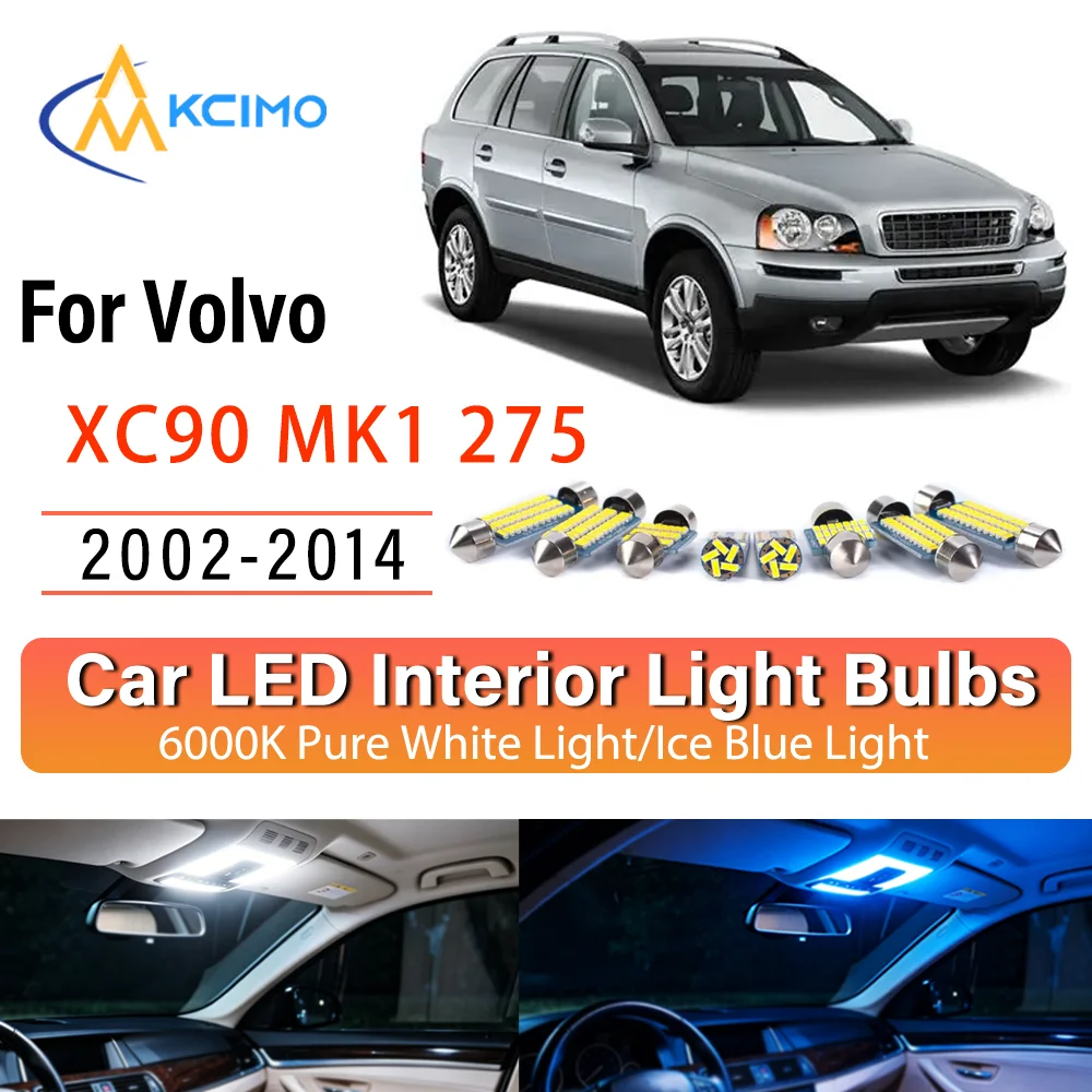 For Volvo	XC90 MK1 275 2002-2014 Instant Install Constant Bright LED Inner Lamp Upgrade Set OE Fit Ceiling Reading Boot Interior