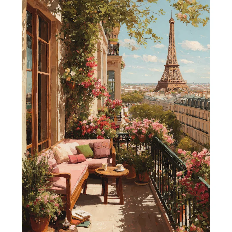 GATYZTORY City Paint By Number Picture On Canvas DIY Drawing By Numbers Scenery Kits Drawing Painting Unique Gift Home Decor