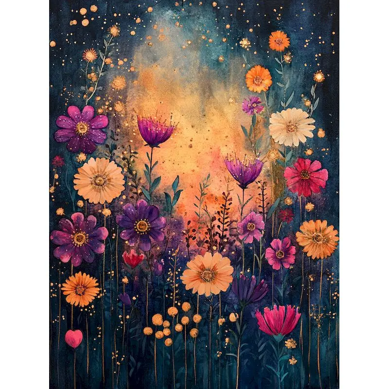 GATYZTORY Paint By Numbers On canvas DIY Color by Number for Beginner Flower Canvas for Painting Kits Unframe Pictures By Number