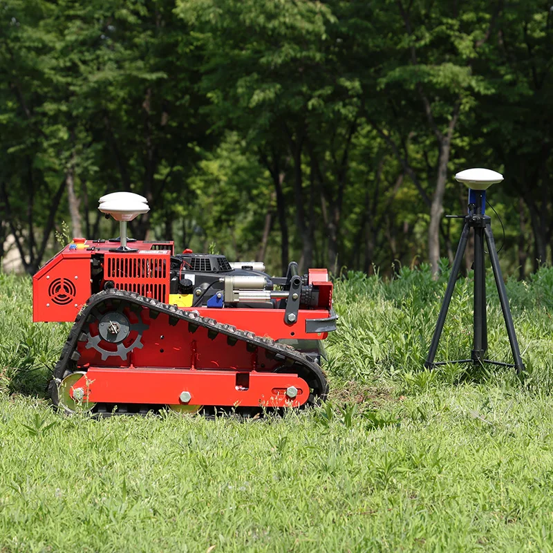 Customized RC Lawn Mower Petrol Engine Tracked Crawler for Steep Slopes and High Grass Forest Land Cleaning