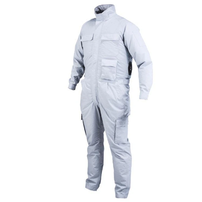 FJ502 rechargeable air-cooled onesie gray zipper washed jacket loose side seam pocket onesie