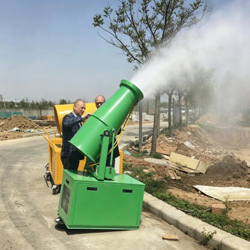 Mini Fog Cannon Water Mist Blower 22M Range Spraying Temporary Demolition Site Orchard Livestock Dust Equipment