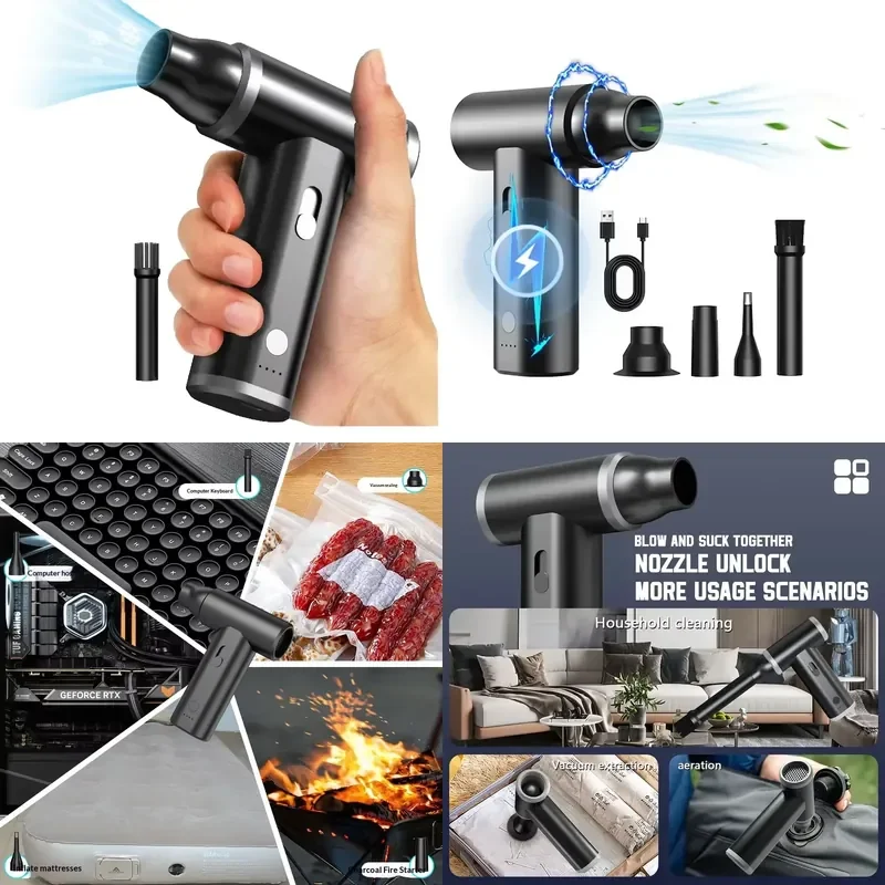 for Handheld Electronic Smart Mop Dust Blower Lithium Battery Metal Construction Outdoor Use Portable Cleaning Tool Efficient