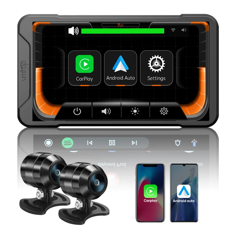M10 5 Inch Waterproof IPX7 GPS Navigation Dashcam for Cars Wireless Apple Carplay Android Motorcycle Auto Dash Camera IPS Touch