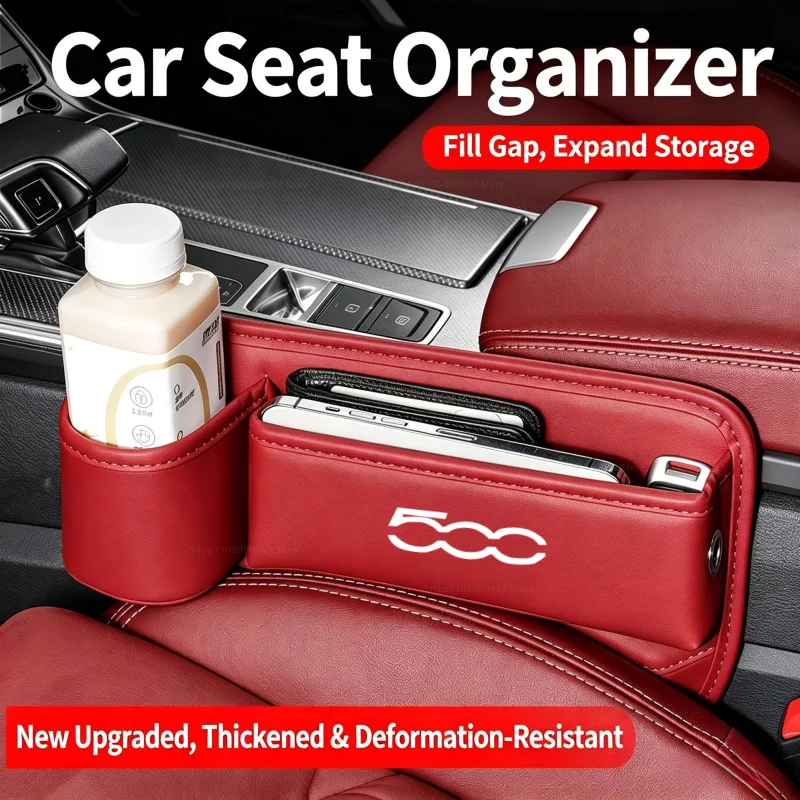 Car Seat Gap Organizer Storage Box Cup Holder Accessories For Fiat Abarth 500C 500X 2026 2025 2024 2023 2022 2021 2020 2019-2011