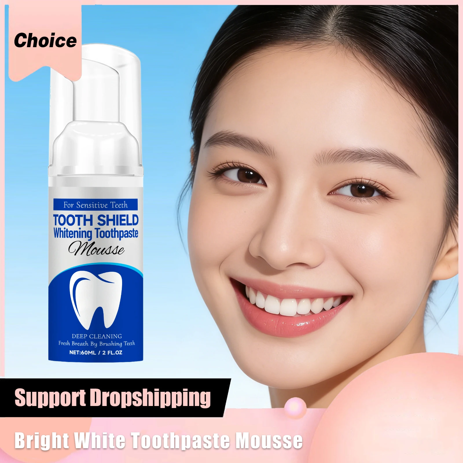 Hydroxyapatite Bright Whitening Toothpastes Fresh Breath Removal Yellow Cleaning No Sensitivity Teeth Shield Whiten Mousses Foam