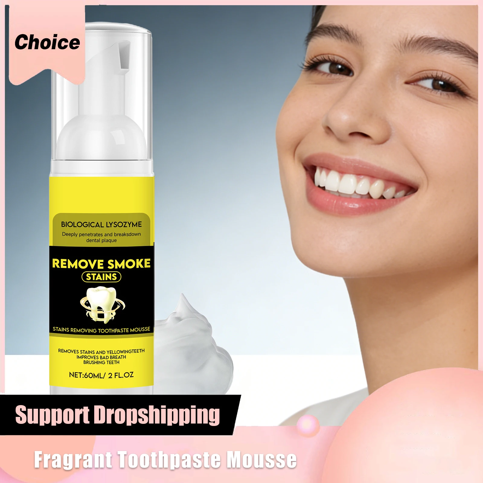 Fragrant Toothpaste Mousse Whitening Deep Cleaning Remove Stains Protect Gum Prevent Tooth Decay Fresh Breath Teeth Foam Mousses