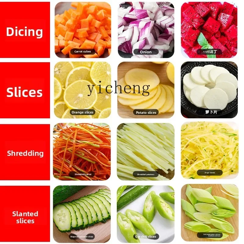 c3 Multifunctional Vegetable Cutting Machine Commercial Electric Automatic Radish Potato Fruit Dicing Machine Slicer Shredding