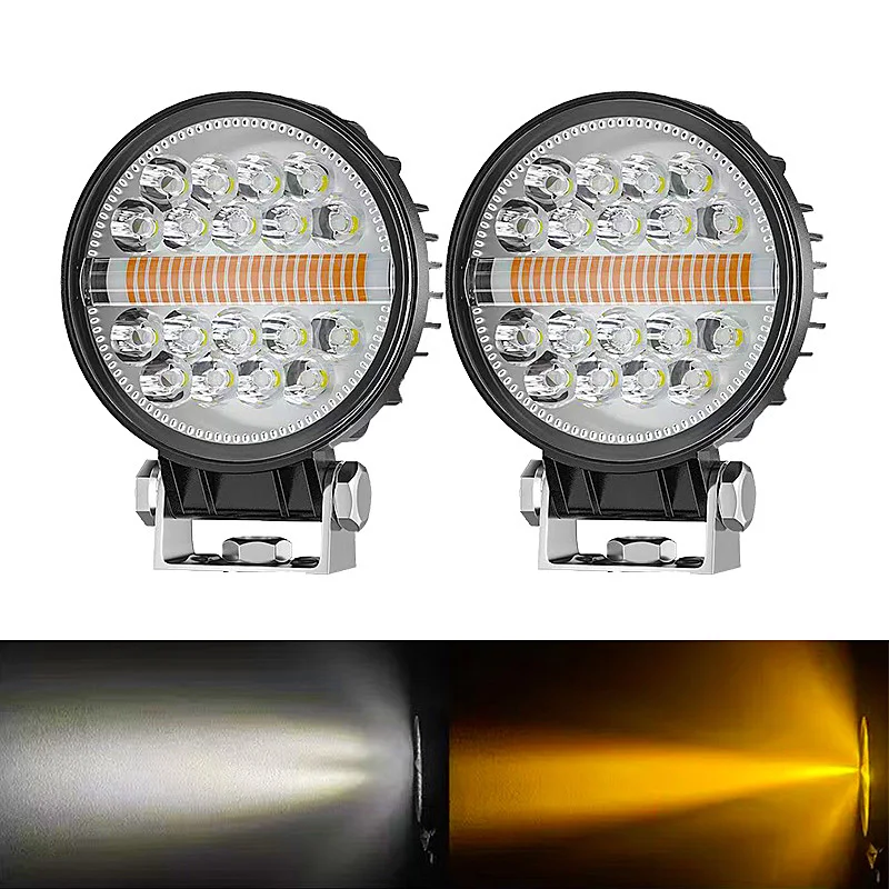 34LEDs Waterpoof Round 4Inch 102W Aluminum Alloy LED Work Light Bar W High Power Spotlight Driving Lamp 12v24v Headlights