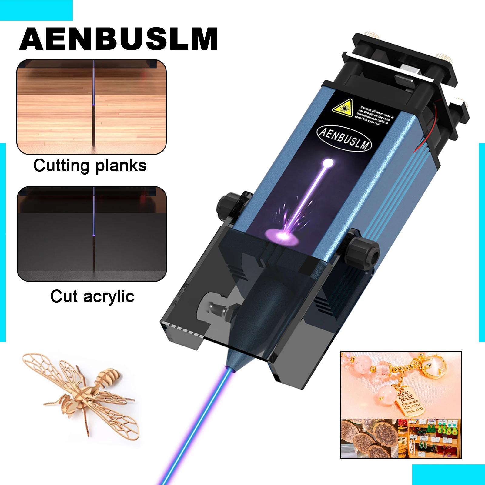 AENBUSLM 40W / 80W Laser Module 12V 24V 450nm Laser Engraving Head Woodworking Laser Engraver Cutting 3D Printer CNC Route Tools