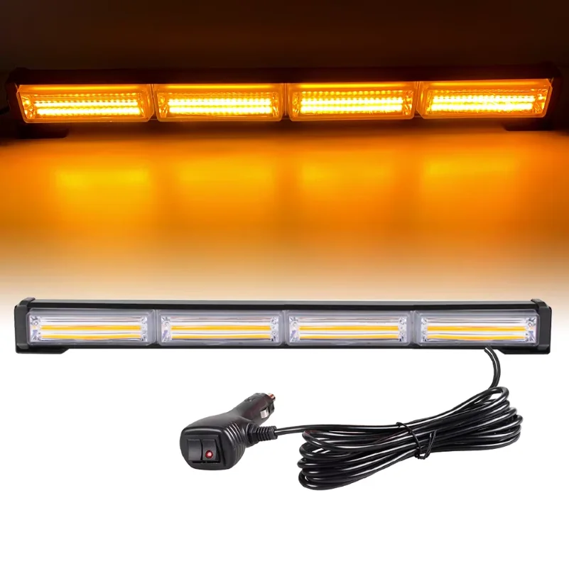 COB Amber Signal Light LED Traffic Adviser Car Emergency Strobe Lights Bar Yellow Red Blue Vehicle Flash Beacon 12V 24V