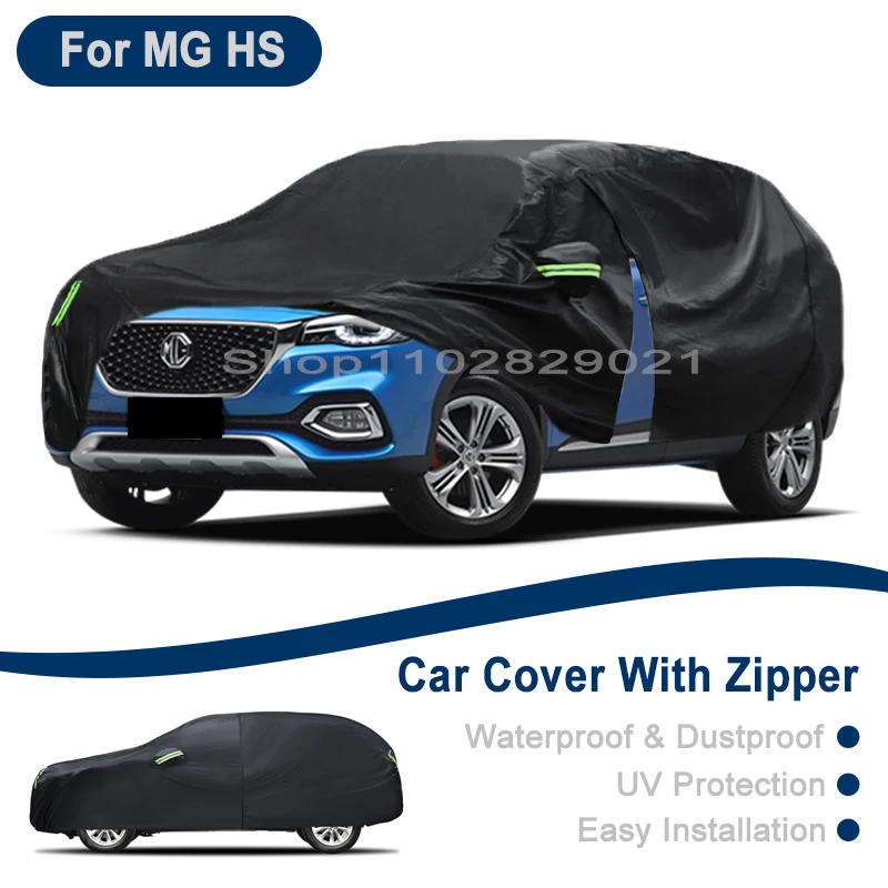 Outdoor Full Vehicle Cover For MG HS - Side Zipper Design, Waterproof Dustproof Sun Protection Car Cover