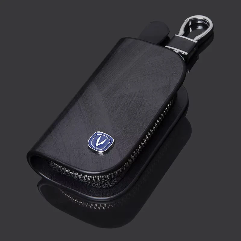 Car Key Fob Cover Zipper Key Case Fob Protector For Changan CS75 PLUS CS55 PLUS UNI-S Eado Plus CS35 PLUS Alsvin PLUS UNI-V