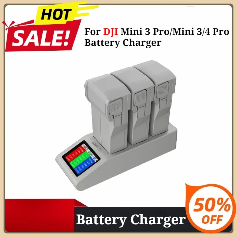 Fast Charger USB Charging Hub with Digital Display Drone Accessor for DJI Mini 3 Pro/Mini 3/4 Pro Battery Charger Flight Battery