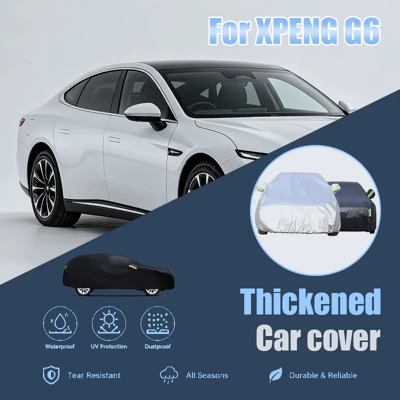 For XPENG G6 Full Car Cover Side Zipper Waterproof Dustproof Sun Shield Outdoor Universal Fit Exterior Accessories