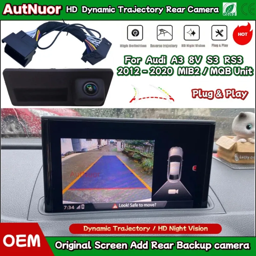 HD Rear Reverse Backup Camera For Audi A3 8V S3 RS3 2012 ~ 2016 2017 2018 2019 2020 With MIB2 MQB Plug and Play Without Coding