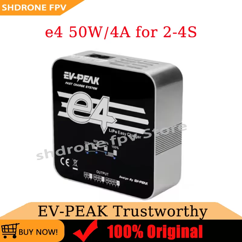 Hot Selling EV-Peak E4 50W 4A AC Input voltage 100V-240V Fast Balance Charger for 2S-4S LiPo Battery for RC Drones Parts