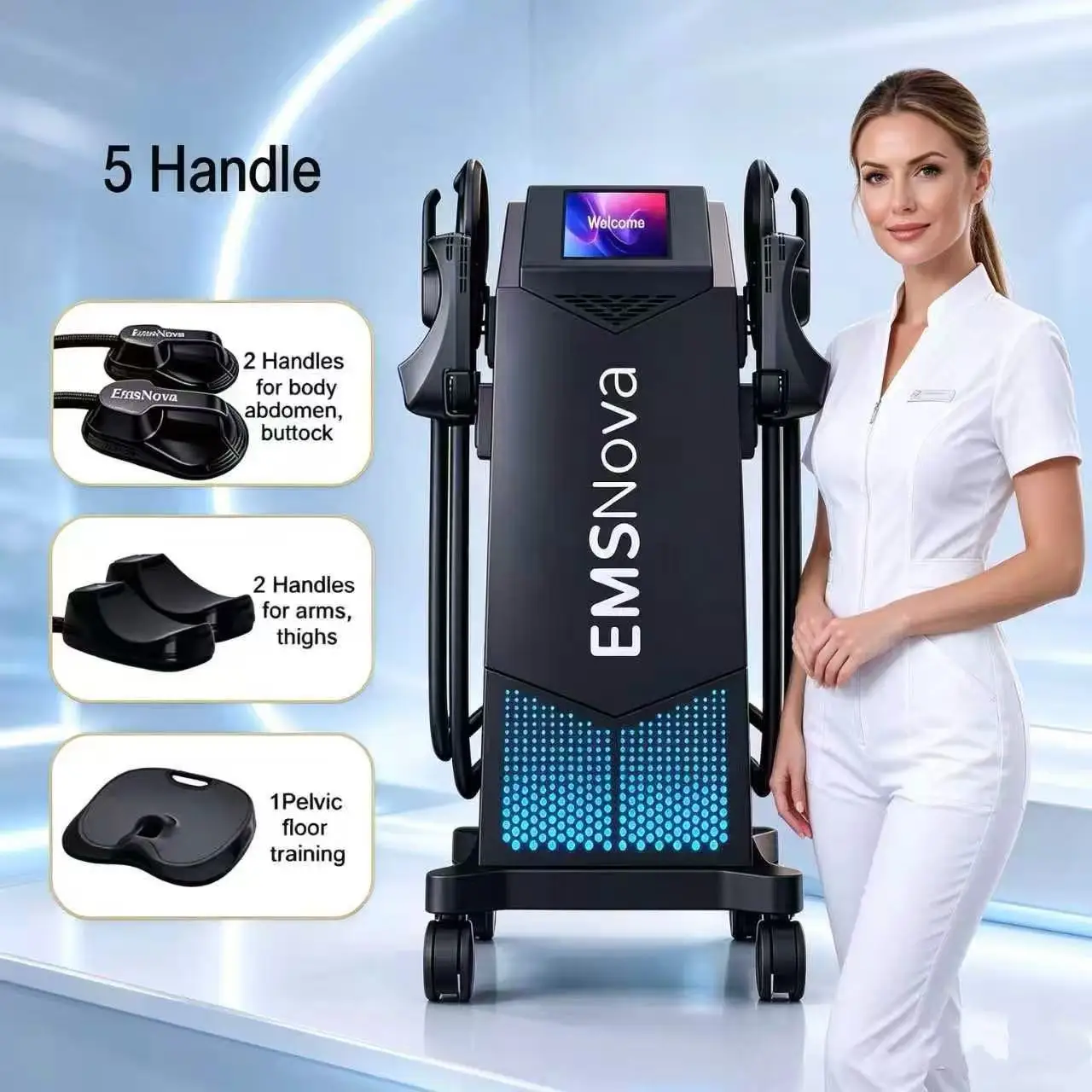 Hot Sale EMS Nova HIEMT Body Contouring Device 6500W 4 Applicators Muscle Stimulation Fat Removal Buttock Lift Beauty Machine