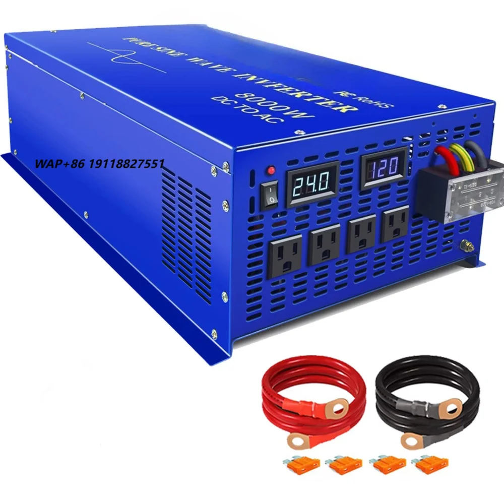WZRLB 8000w Off Grid Power Converter 12v 24v 36v 48v DC to AC 120v 220v 230v 240V for Solar System RV