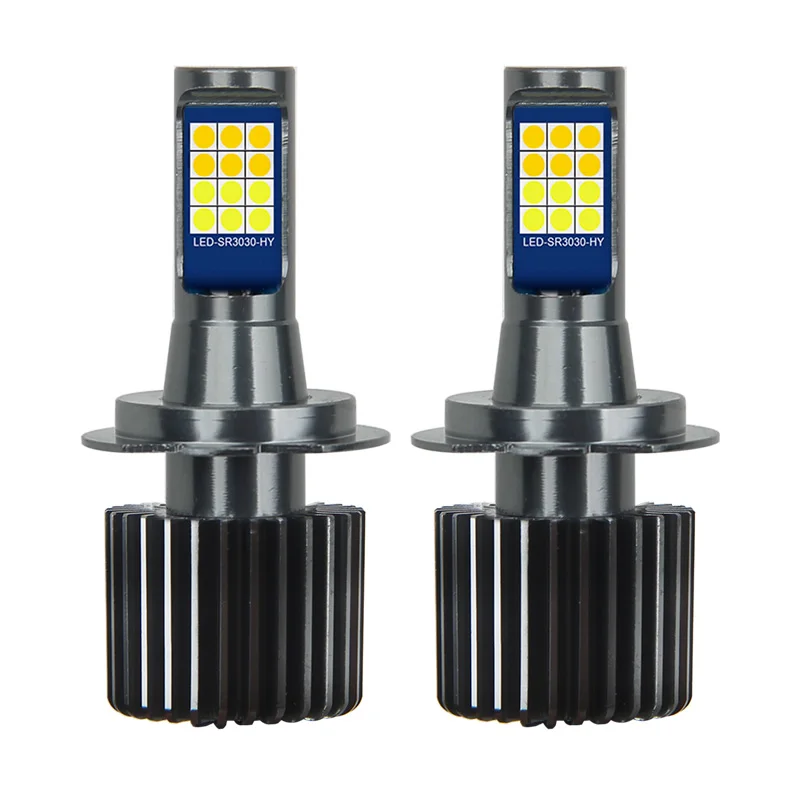 2pcs Daul Color Led Fog Light H3 H7 H8 H11 9005 HB3 9006 HB4 881 H27 Fog Lamps Car Daytime Running Light Bulbs 12V Strobe Flash