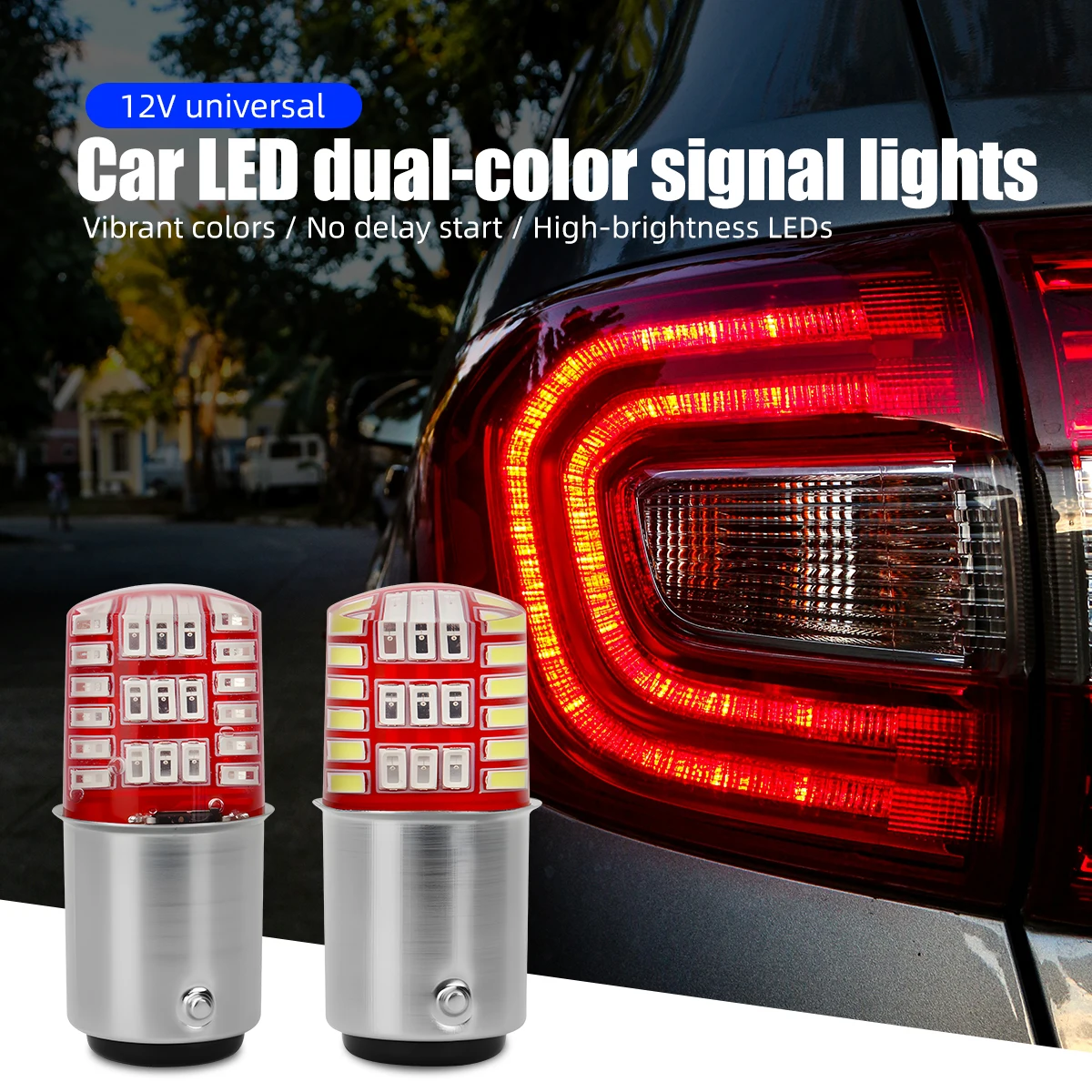 10/20PCS BAY15D P21/5W 1157 Led Double Color Strobe LED 42 LED Flash Light Brake Blink Light Lamp Bulb Red White Blue Auto Brake