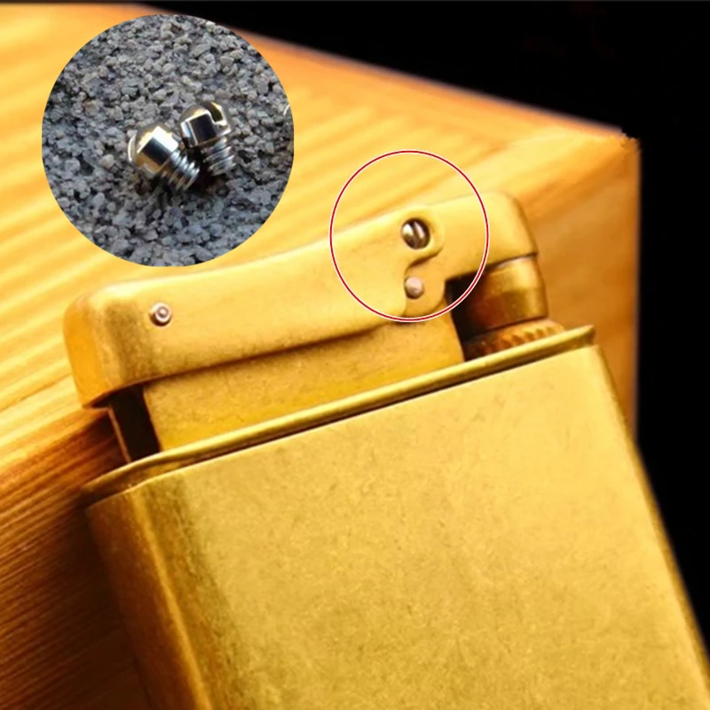 For HONEST Promise Retro Gas Oil Lighter Top Lid Case Link Stainless Steel Small Screw Repair Replacement Parts 2pcs Screws