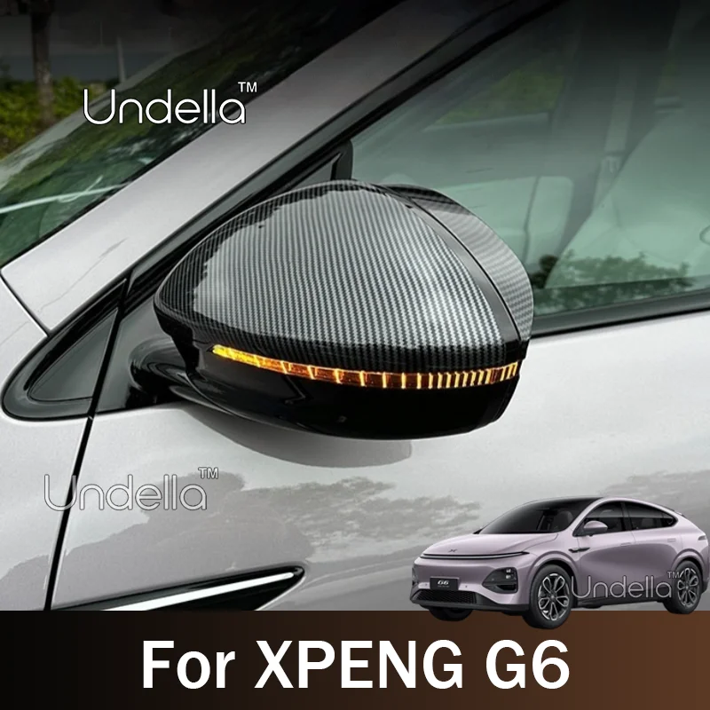 For XPENG G6 2026 2025 Xiaopeng G6 Car Rearview Mirror Cover Trim Carbon Fiber Pattern High Quality Replacement Accessories