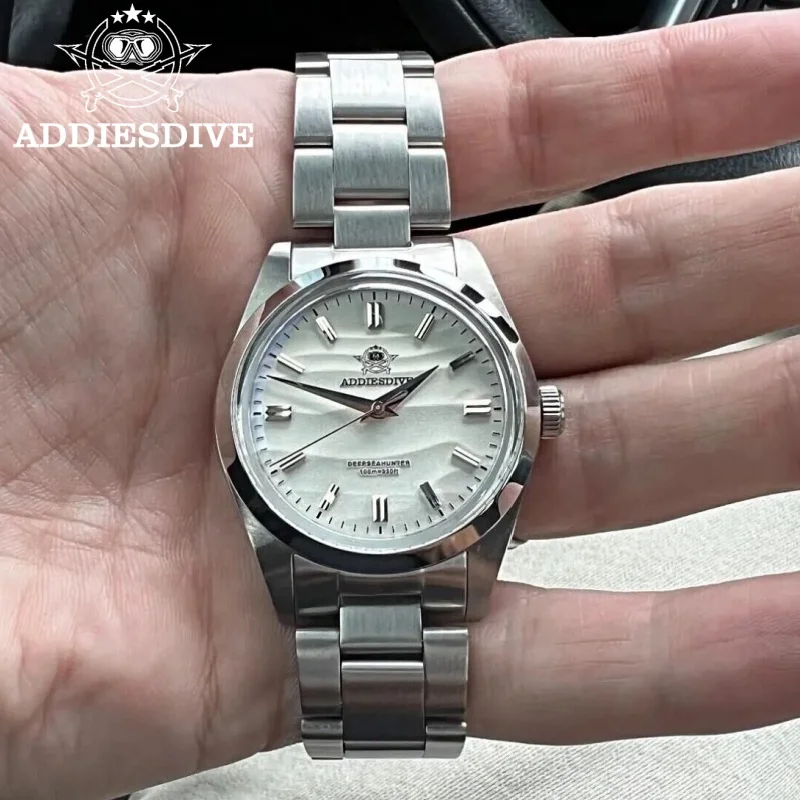 ADDIESDIVE TOP Desert Dial AD2030 36mm Men Watch Reloj Hombre No Logo Bubble Mirror Pot Cover Glass 10Bar Quartz Wristwatches